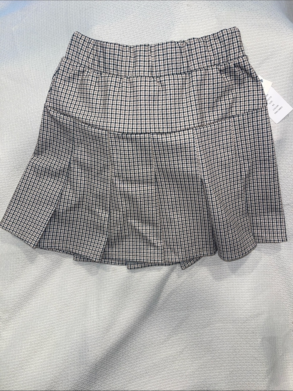 Olive & Oak Brown Cable Knit Cardigan & Plaid Pleated Mini Skirt - Picture 3 of 3